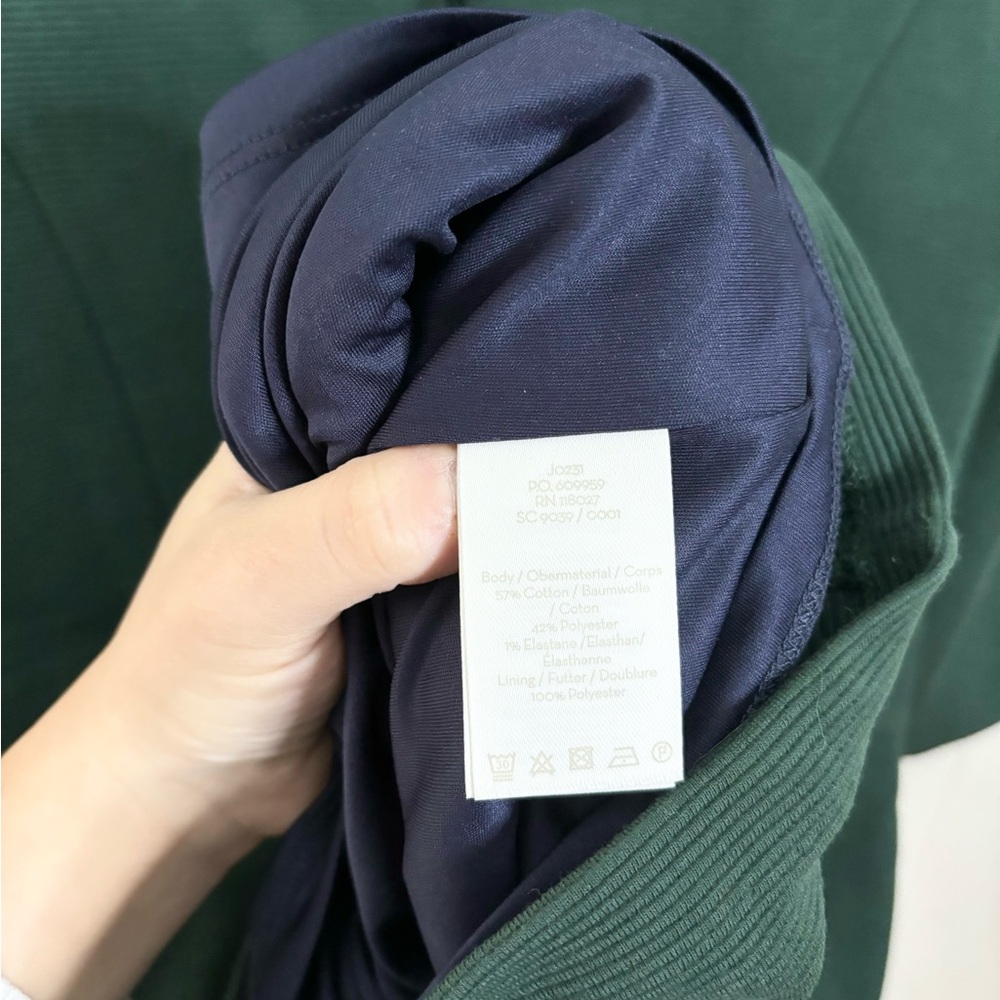 Boden green mia ottoman ribbed knit midi dress 3/4 sleeve dress size 8 long - Picture 5 of 5
